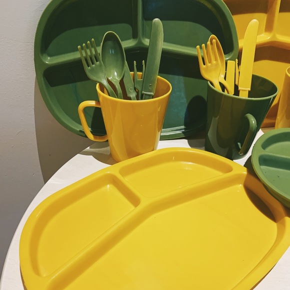 RARE Vintage 50s Basket Ville Picnic Dining Set - Picture 2 of 13